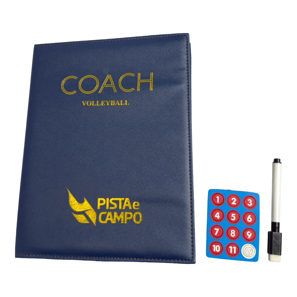 Prancheta tática magnética com caneta para treinamento de volei Pista e Campo - Modelo pasta azul