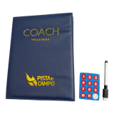 Prancheta tática magnética com caneta para treinamento de volei Pista e Campo - Modelo pasta azul
