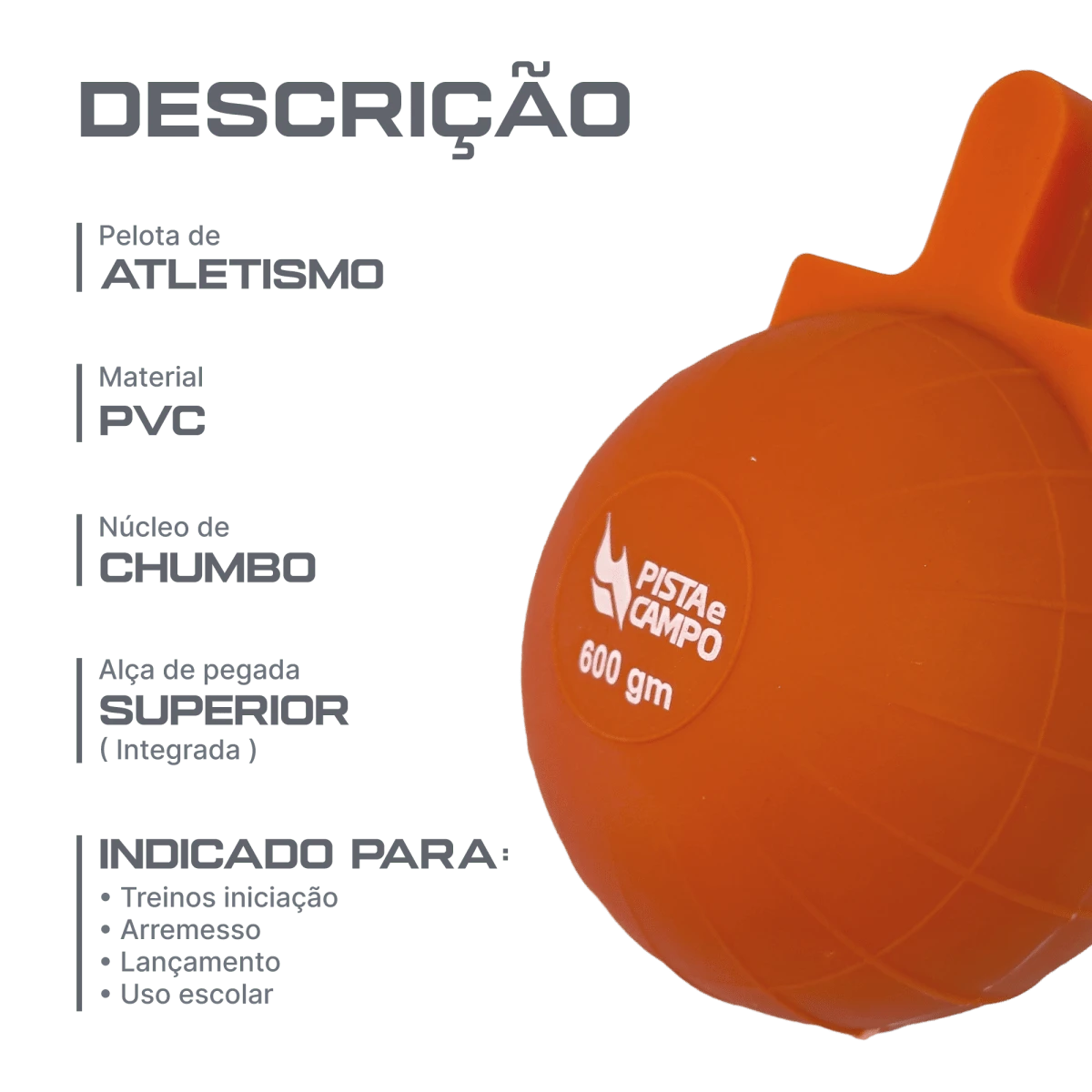 Pelota de PVC 600g Pista e Campo