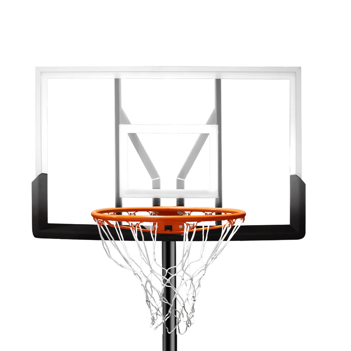 Tabela de basquete adulto móvel com poste, quadro de acrílico e aro modelo premium Velden