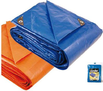 Lona plástica impermeável 7 x 5m 200 micras azul Vonder