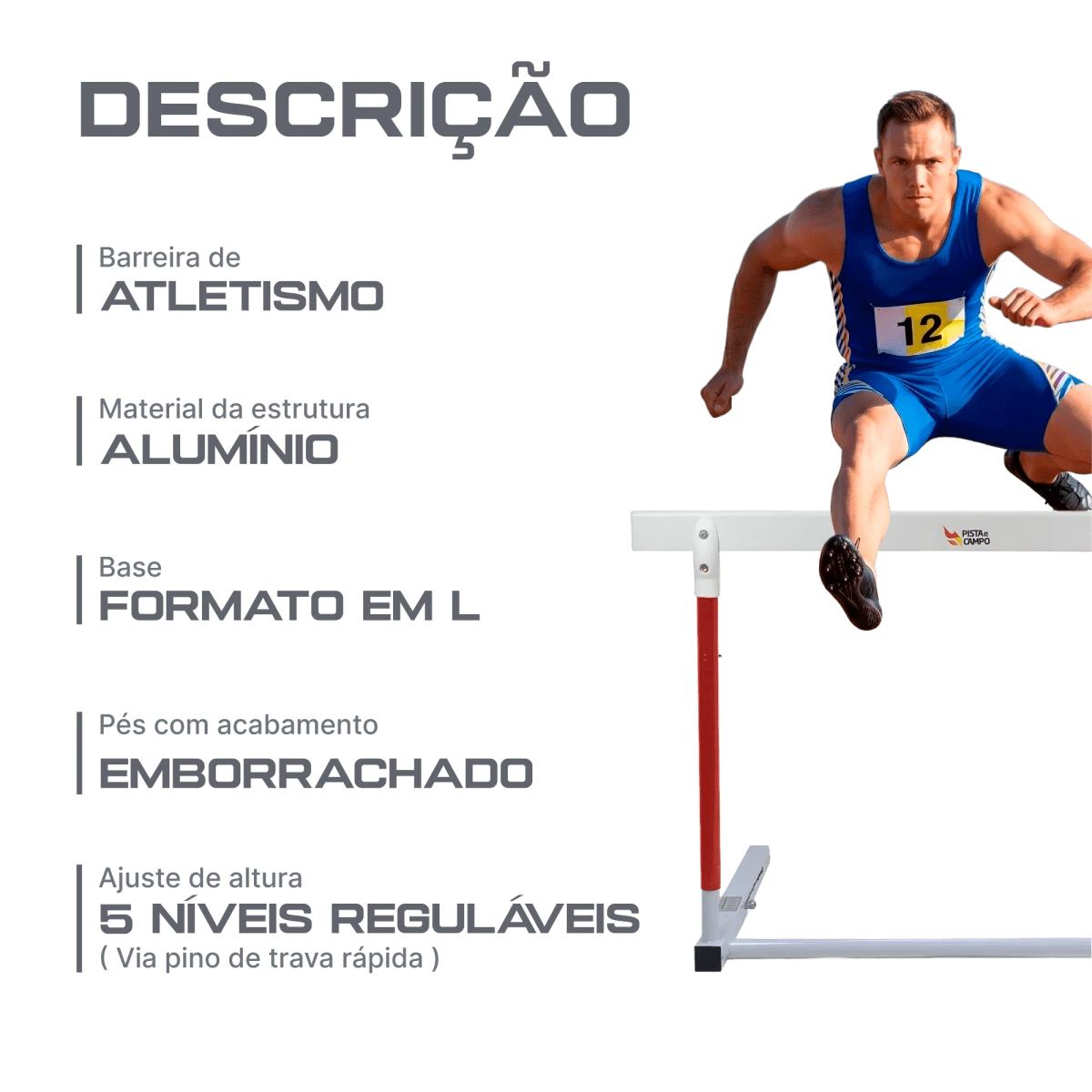 Barreira de atletismo de aço e alumínio WA-IAAF Pista e Campo