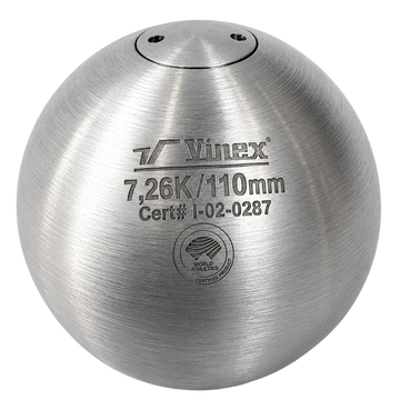 Peso de Atletismo 7,26kg 110mm Certificado WA-IAAF Aço Inox Vinex