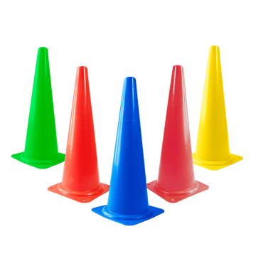 Cone de sinalização de plástico 50cm liso base quadrada Velden