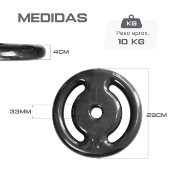 Anilha Vazada Emborrachada 10kg Envolst