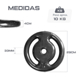 Anilha vazada revestida 10kg Pista e Campo