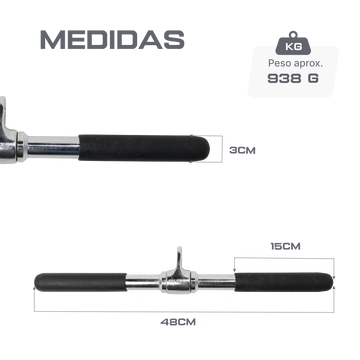 Puxador Barra Reta 48cm Pulley Cromado Maciço com Giro Envolst