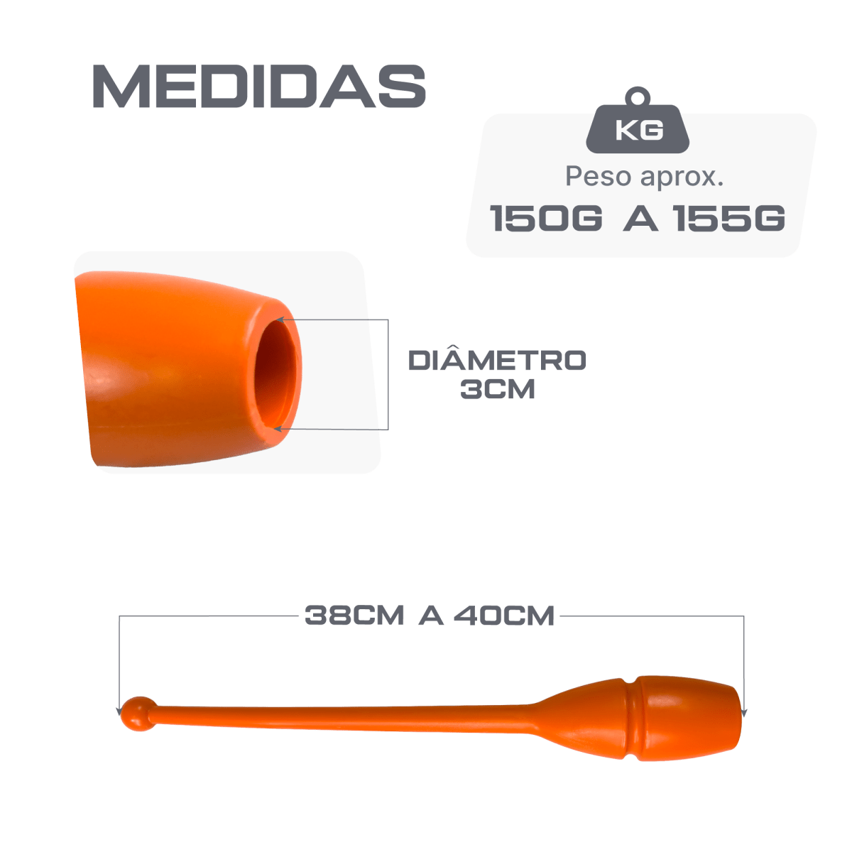 Maças de ginástica rítmica infantil 38~40cm Pista e Campo - Rosa