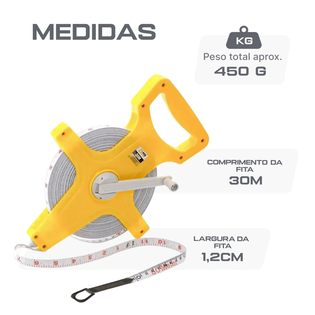 Trena de fibra de vidro 30m econômica MB