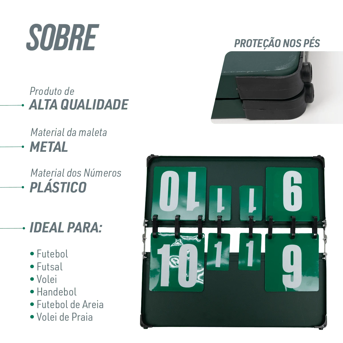 Placar de mesa estrutura metálica para pontuação e sets Pista e Campo