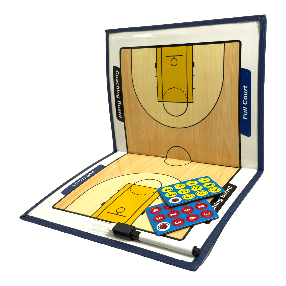 Prancheta tática magnética com caneta para treinamento de basquete Pista e Campo - Modelo pasta azul