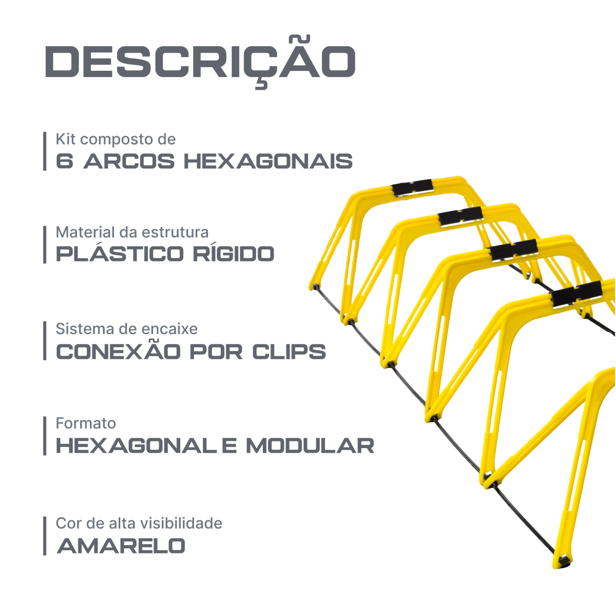 Arco plano Barreira Hexagonal - cnj 6 pcs