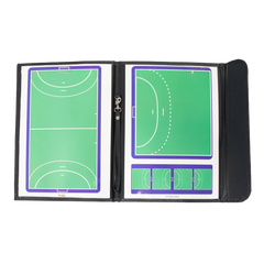 Prancheta tática magnética com caneta para treinamento de handebol Pista e Campo - Modelo pasta preta