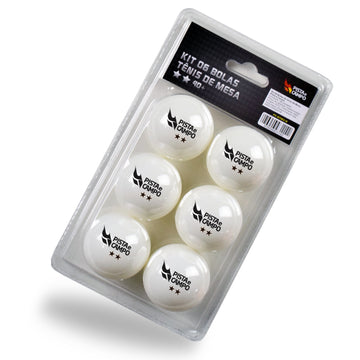 Bolinha de tênis de mesa 2 estrelas Pista e Campo - cnj com 6 und - branca