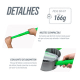 Kit portátil de badminton com rede, postes, 2 raquetes, 2 volantes e maleta Loire