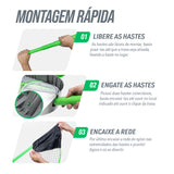 Kit portátil de badminton com rede, postes, 2 raquetes, 2 volantes e maleta Loire