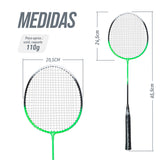 Kit portátil de badminton com rede, postes, 2 raquetes, 2 volantes e maleta Loire