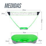 Kit portátil de badminton com rede, postes, 2 raquetes, 2 volantes e maleta Loire