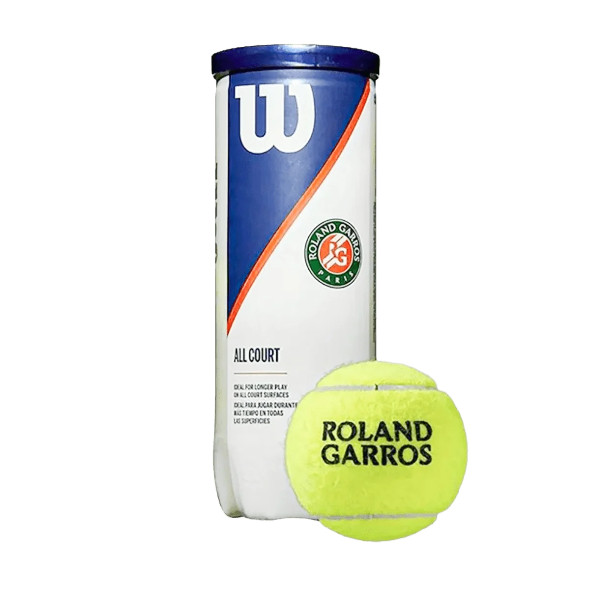 Bolinha/bola de tênis de campo Roland Garros Wilson - tubo com 3 und