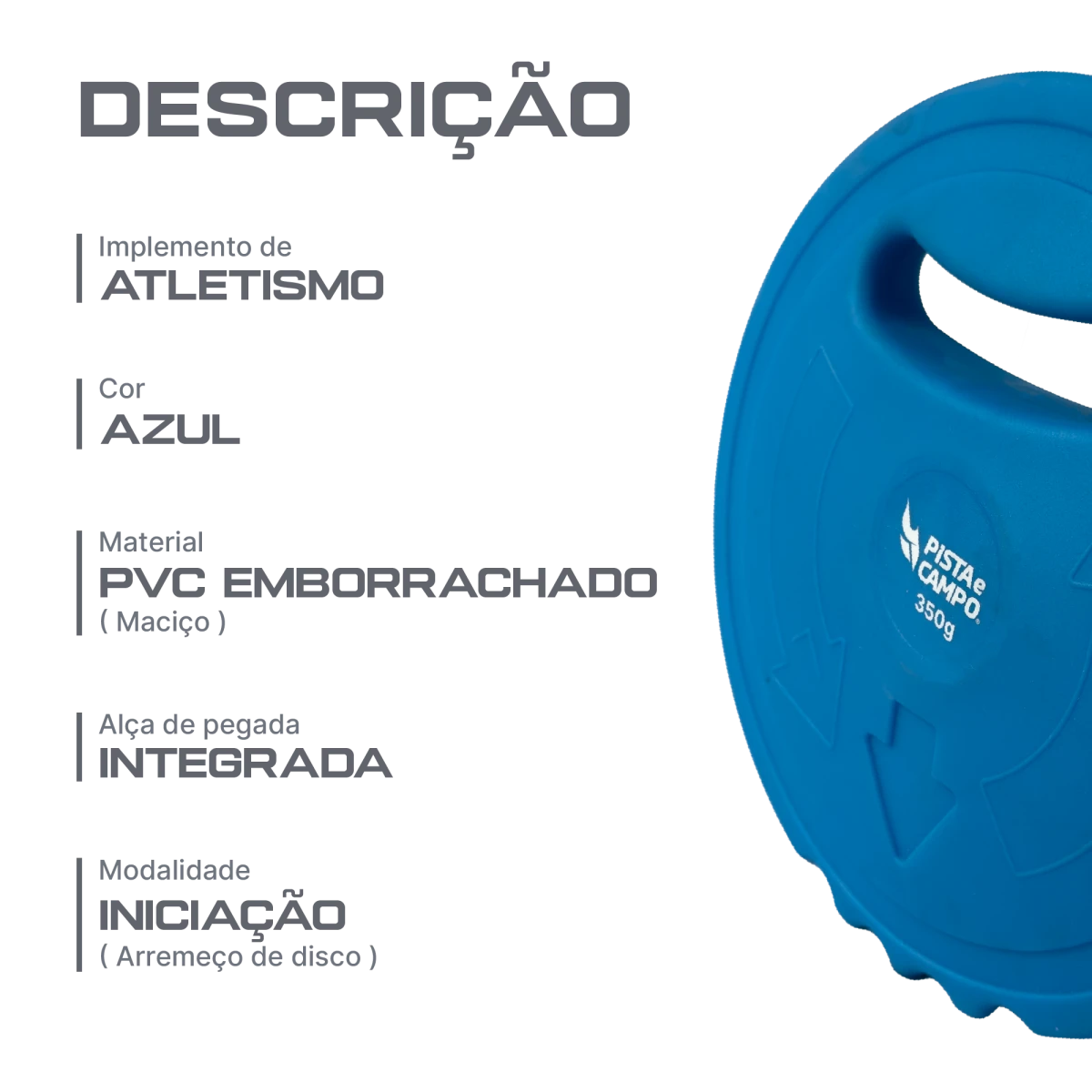 Implemento de Atletismo PVC Macio 350g Pista e Campo