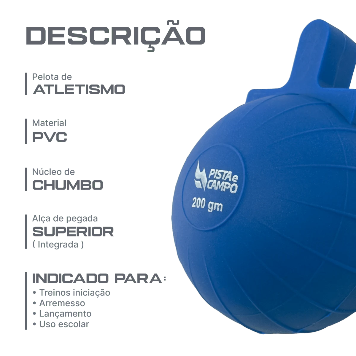 Pelota de PVC 200g Pista e Campo