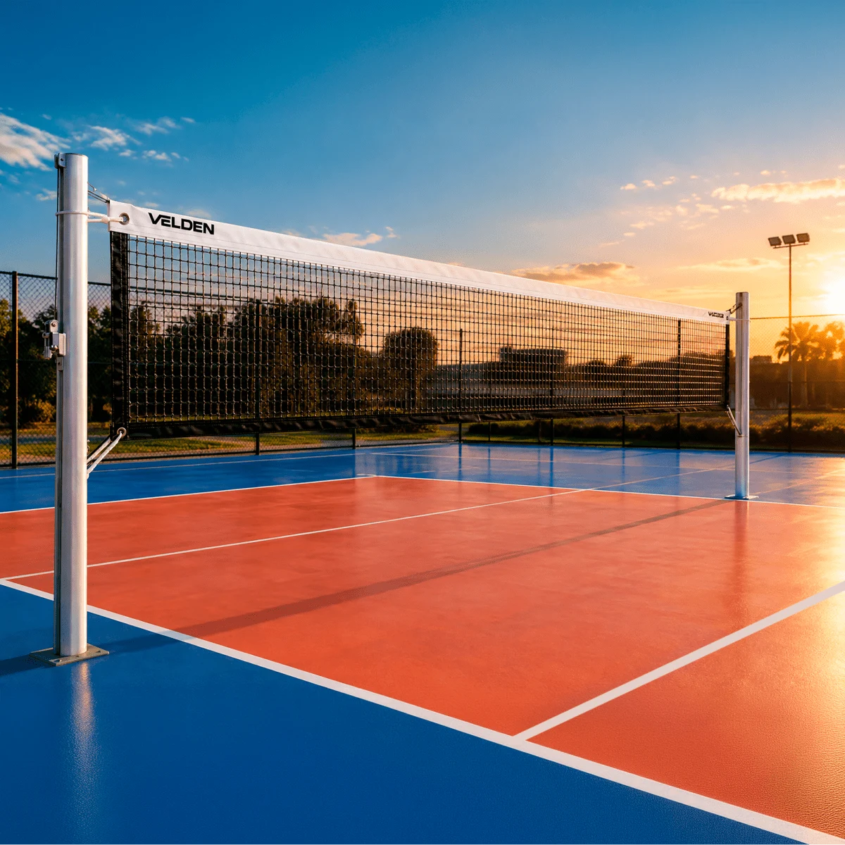 Rede oficial de voleibol com fio 2mm dimensões 9,75m (L) x 1,00m (A) com 04 faixas de vinil Velden