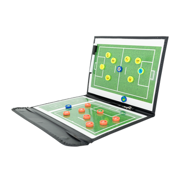 Prancheta tática magnética com caneta para treinamento de futebol society Pista e Campo - Modelo pasta preta