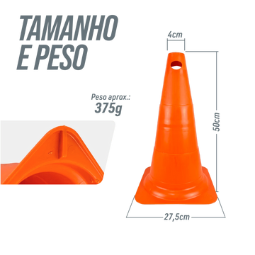 Cone Flexível de Sinalização em PVC 50cm Plastcor