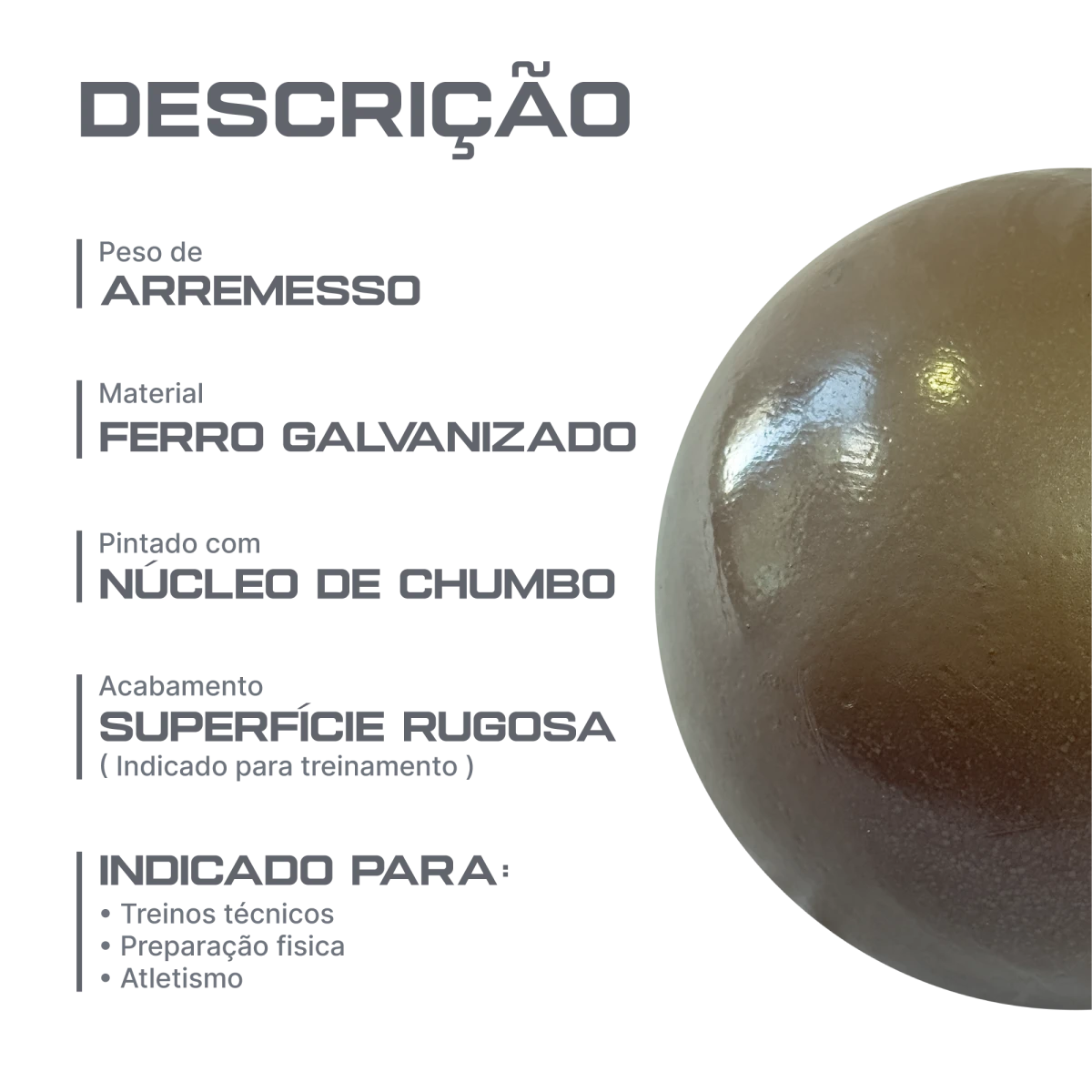 Peso de ferro 9kg Pista e Campo