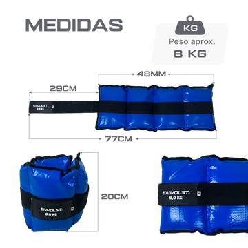 Caneleira Tornozeleira de Peso 8 kg Envolst – Par