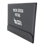 Prancheta tática magnética com caneta para treinamento de futsal Pista e Campo - Modelo pasta preta