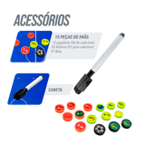 Quadro tático magnético de alumínio com acessórios 45x30 Pista e Campo - Futsal