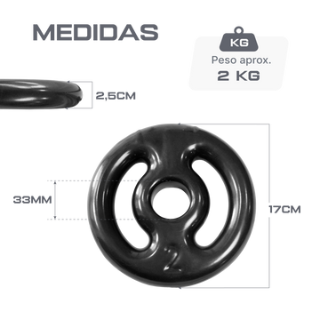 Anilha vazada revestida 2kg Pista e Campo