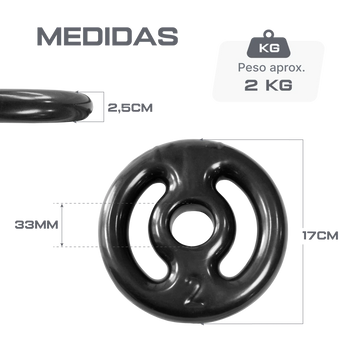 Anilha Vazada Emborrachada 2kg Envolst