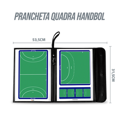 Prancheta tática magnética com caneta para treinamento de handebol Pista e Campo - Modelo pasta preta