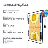 Prancheta tática magnética com caneta para treinamento de basquete Pista e Campo - Modelo pasta azul