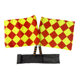 Bandeira xadrez de árbitro auxiliar de futebol com cabo metálico Velden - Par