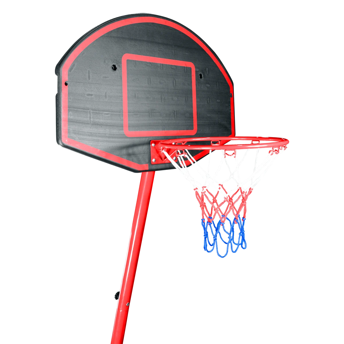 Tabela de basquete infantil móvel com poste, quadro plástico e aro Pista e Campo