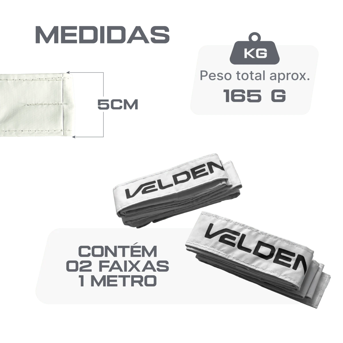 Suportes faixas brancas com velcro para antenas de voleibol Velden - par