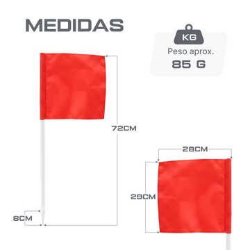Bandeirola de Demarcação 5un Multiuso Vermelha 72cm com Estaca Velden