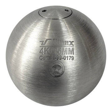 Peso de Atletismo 4kg 95mm Certificado WA-IAAF Aço Inox Vinex