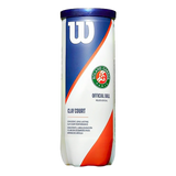 Bolinha/bola de tênis de campo Roland Garros Wilson - tubo com 3 und