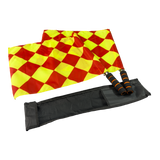 Bandeira xadrez de árbitro auxiliar de futebol com cabo metálico Velden - Par