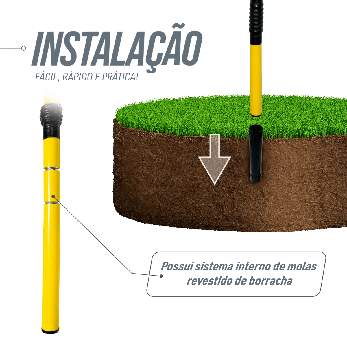 Bandeirola de escanteio oficial de futebol de campo reclinável Velden - cnj com 4 und Cor das bandeiras:Amarelo
