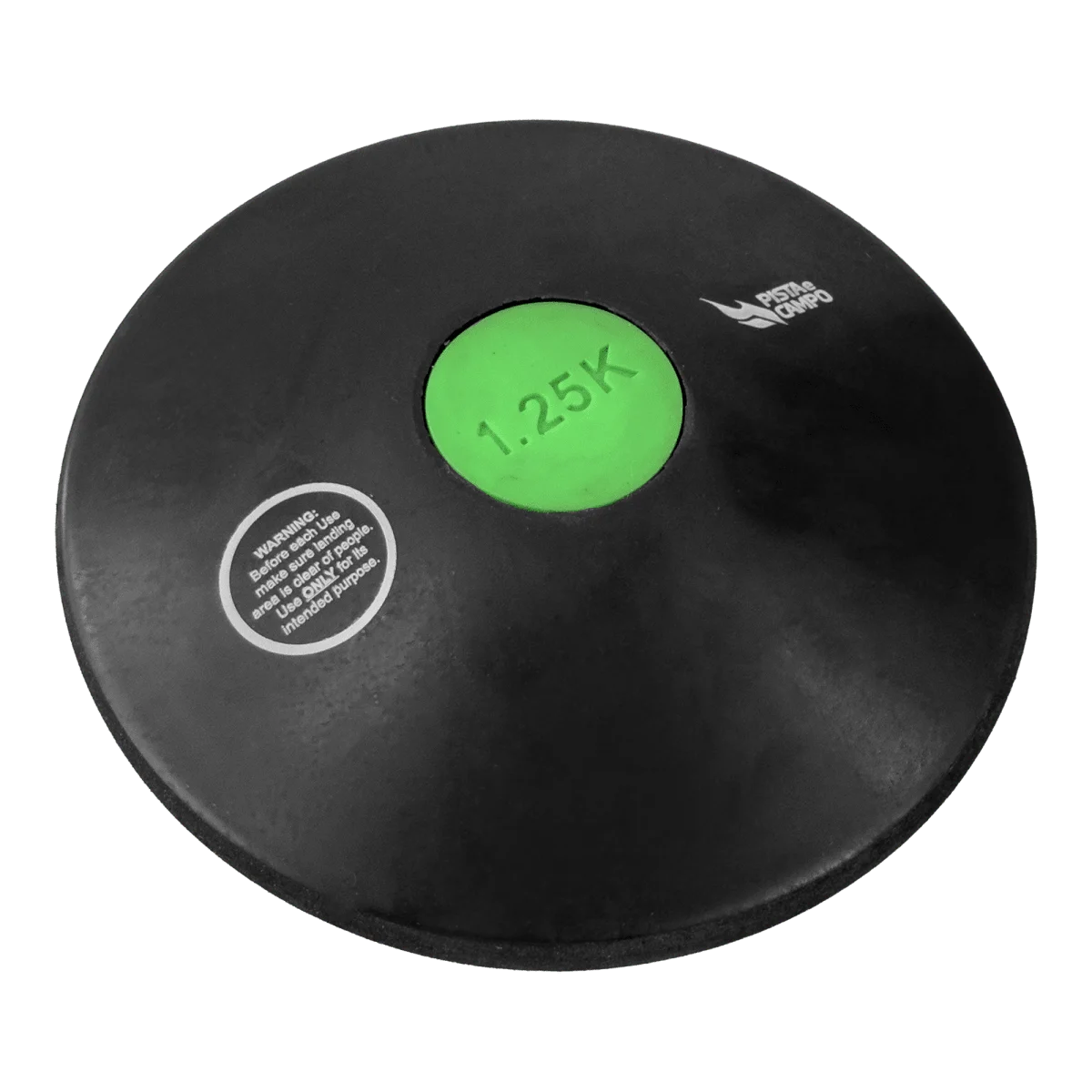 Disco de atletismo de borracha preto com centro colorido 1,25kg Pista e Campo