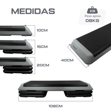 Step Fitness Profissional Ajustável 3 Alturas Envolst