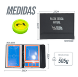 Prancheta tática magnética com caneta para treinamento de futsal Pista e Campo - Modelo pasta preta