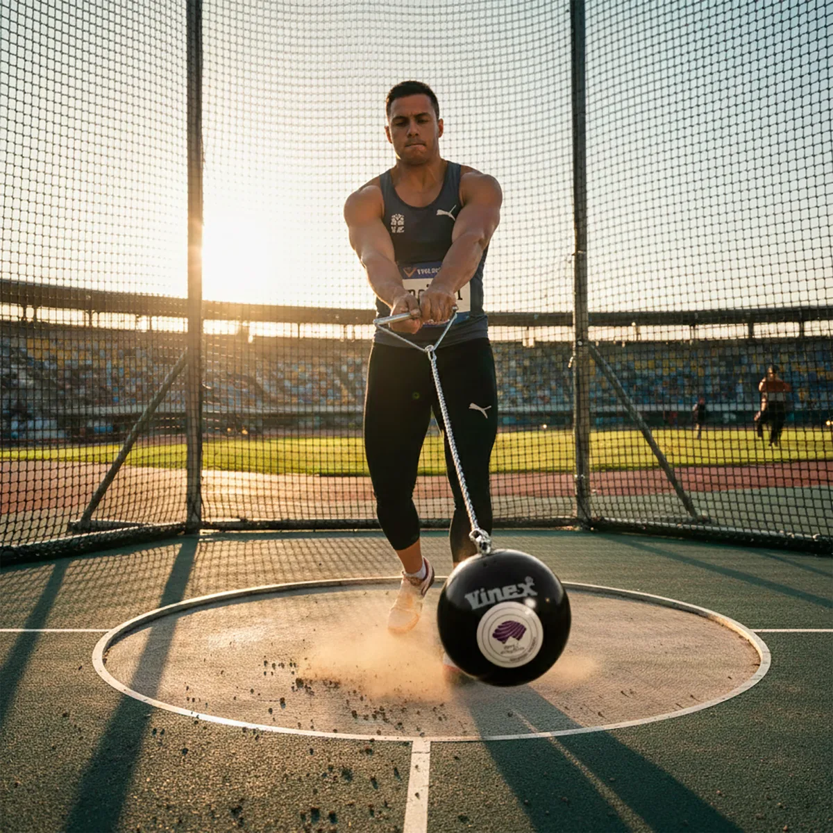 Martelo de atletismo de aço 7,26kg 124,5mm WA-IAAF Vinex - com cabo e empunhadura