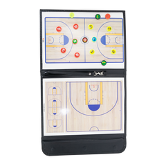 Prancheta tática magnética com caneta para treinamento de basquete Pista e Campo - Modelo pasta preta