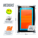 Quadro tático magnético de alumínio com acessórios 45x30 Pista e Campo - Voleibol